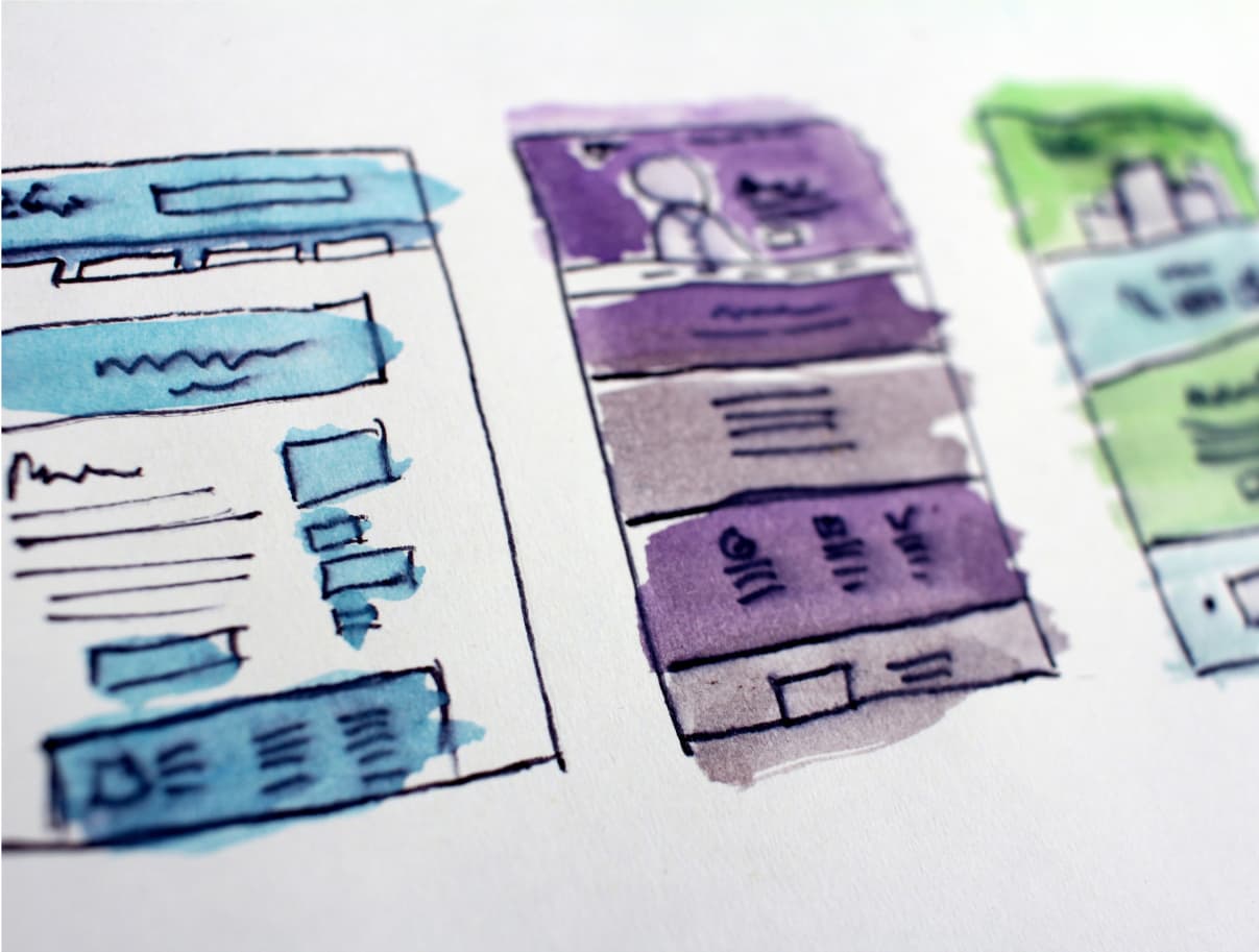 responsive layouts drawn on a paper